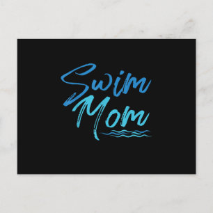 Mama schwimmen Funny Niedliches Geschenk Ankündigungspostkarte