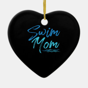 Mama schwimmen Funny Niedliches Geschenk Keramik Ornament