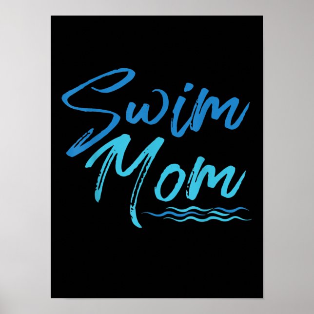 Mama schwimmen Funny Niedliches Geschenk Poster (Vorne)