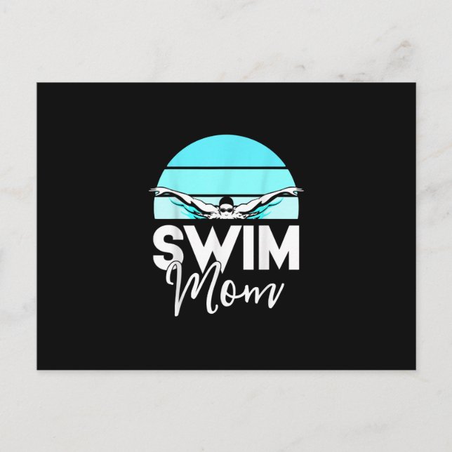 Mama Schwimmer Schwimmen Meet Schwimmer Ankündigungspostkarte (Vorderseite)