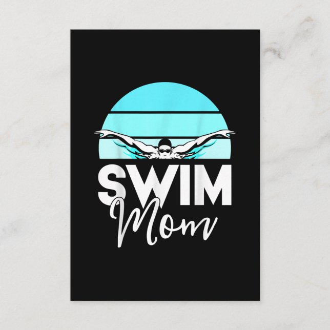 Mama Schwimmer Schwimmen Meet Schwimmer Begleitkarte (Vorderseite)