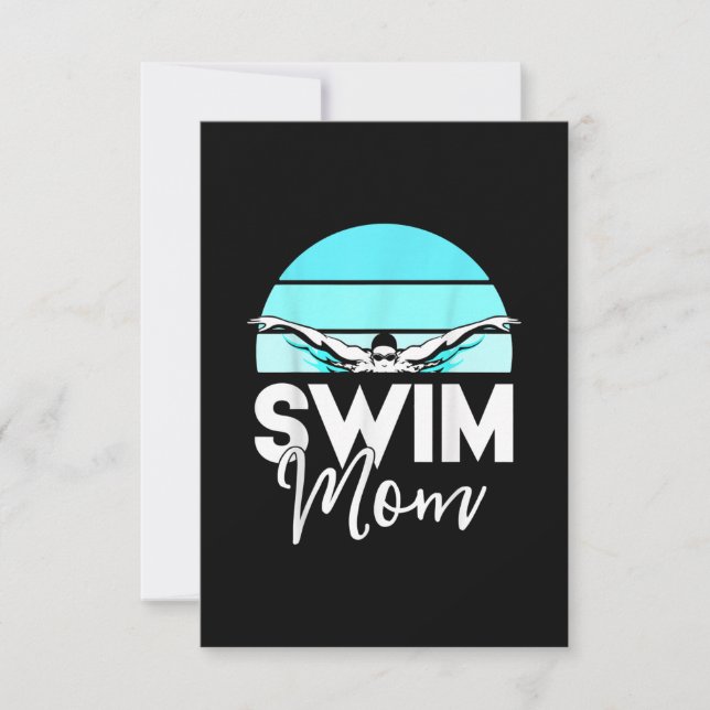 Mama Schwimmer Schwimmen Meet Schwimmer Einladung (Vorderseite)