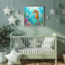 Mama-Seepferdchen und Brutstätte Poster