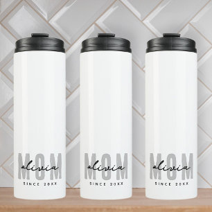 Mama seit 20XX Moderne, einfache Preppy Thermosbecher