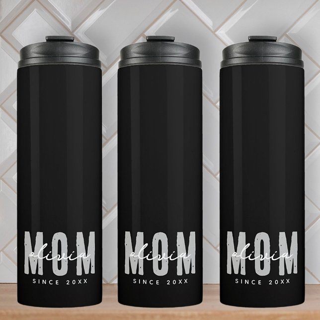 Mama seit 20XX Moderne, einfache Preppy Thermosbecher (Von Creator hochgeladen)
