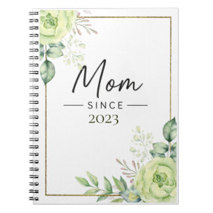 Mama seit personalisiertem Jahr Florales handgesch Notizblock