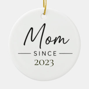 Mama seit personalisiertem Jahr handgeschrieben Mi Keramik Ornament