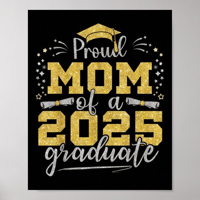 Mama Senior 2025 Proud-Mama eines Cl von 2025 Grad Poster (Vorne)