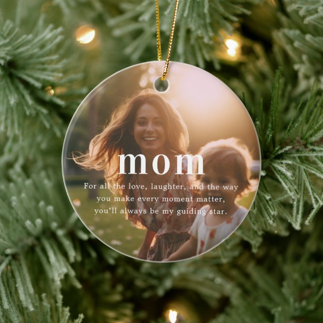 Mama | Sentimental Foto Keepake Weihnachten Keramik Ornament (Baum)