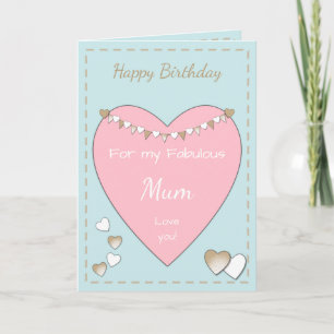 Mama Shabby Chic Rosa Geburtstag Karte