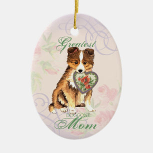Mama Sheltie Keramik Ornament