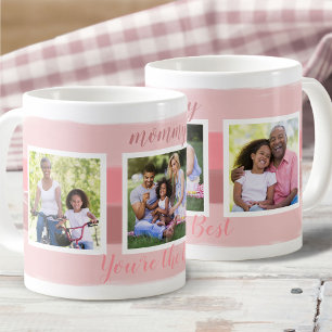 Mama Sie sind der beste - 3 Foto Rosa Pinselstrich Kaffeetasse