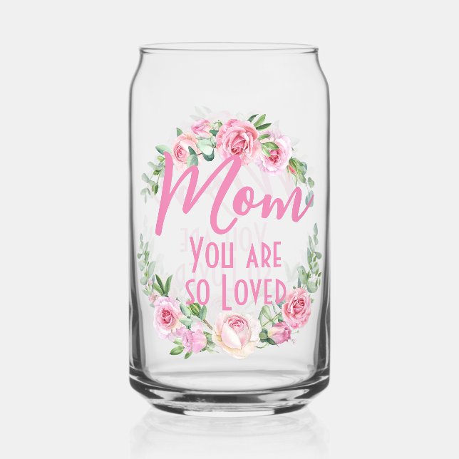 Mama Sie sind so liebt Blumenreath Rose Dosenglas (Vorderseite)