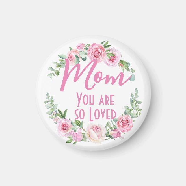 Mama Sie sind so liebt Blumenreath Rose Magnet (Vorne)