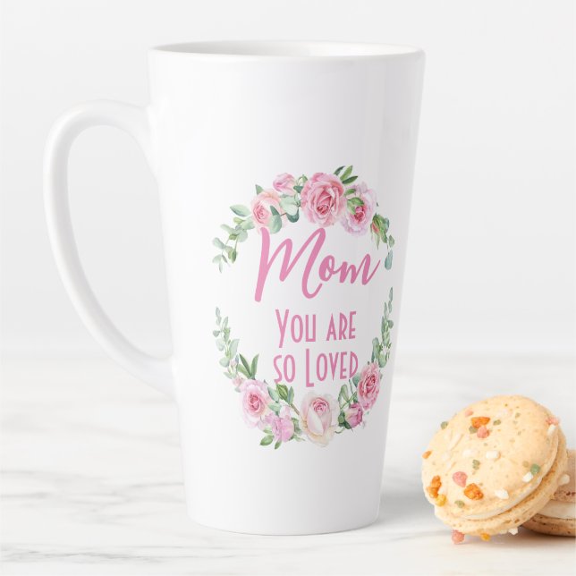 Mama Sie sind so liebt Blumenreath Rose Milchtasse (Beispiel)