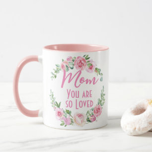 Mama Sie sind so liebt Blumenreath Rose Tasse