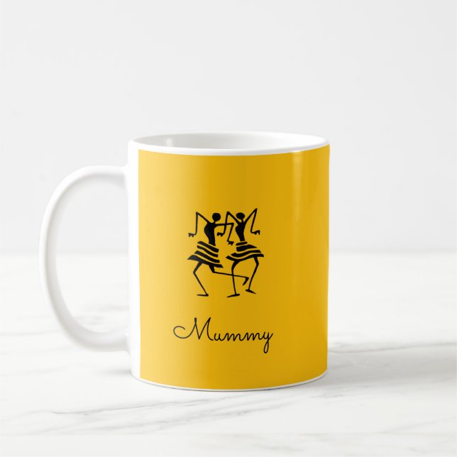 Mama Silhouette Celebration Dancers Orange Kaffeetasse (Links)