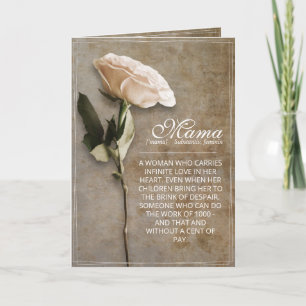 Mama - simply irreplaceable - vintage karte