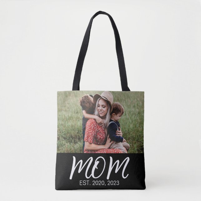 Mama: Skript-schwarzes Foto eingerichtet Tasche (Vorderseite)
