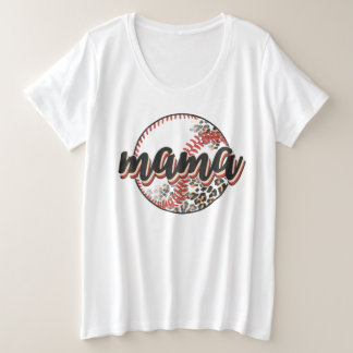Mama Softball Große Größe T-Shirt