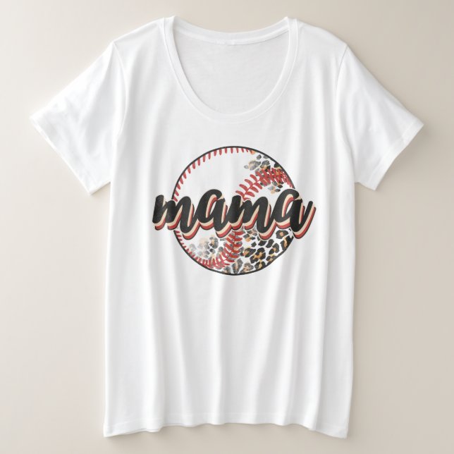 Mama Softball Große Größe T-Shirt (Design vorne)