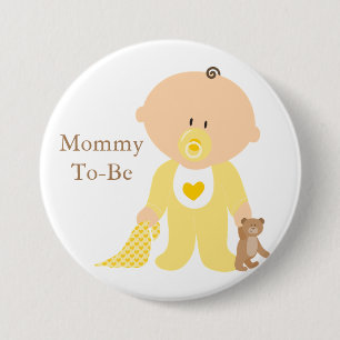 Mama soll gelber Baby Button sein
