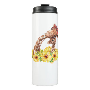 Mama Sonnenblume Geschenk Safari Afrika Tierkinder Thermosbecher