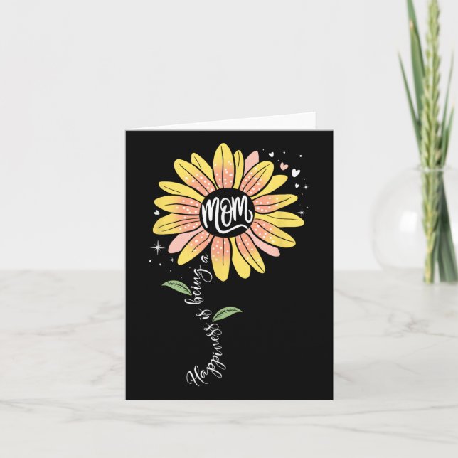Mama Sonnenblumen Glück ist eine Mama Mutter Da Karte (Vorderseite)
