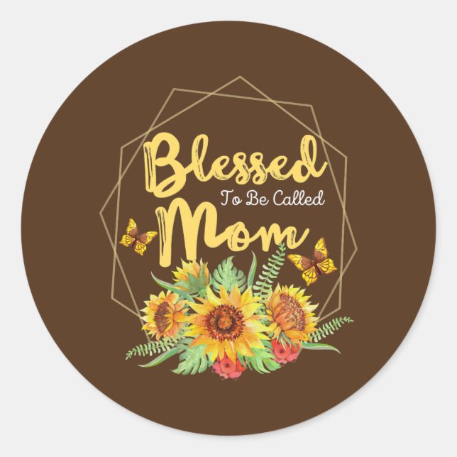 Mama Sonnenblumenmütter - gesegnete Frauen Runder Aufkleber (Vorderseite)