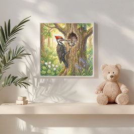 Mama Specht und Kinderkrippe Poster