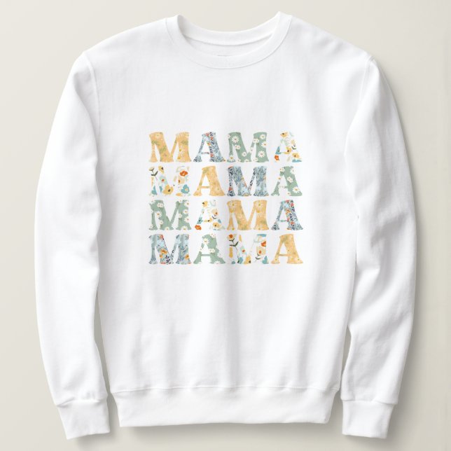 Mama Spring Floral Pullover Sweatshirt pour maman (Design devant)