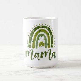 Mama St. Patrick's Day Green Kleeblatt Rainbow Kaffeetasse