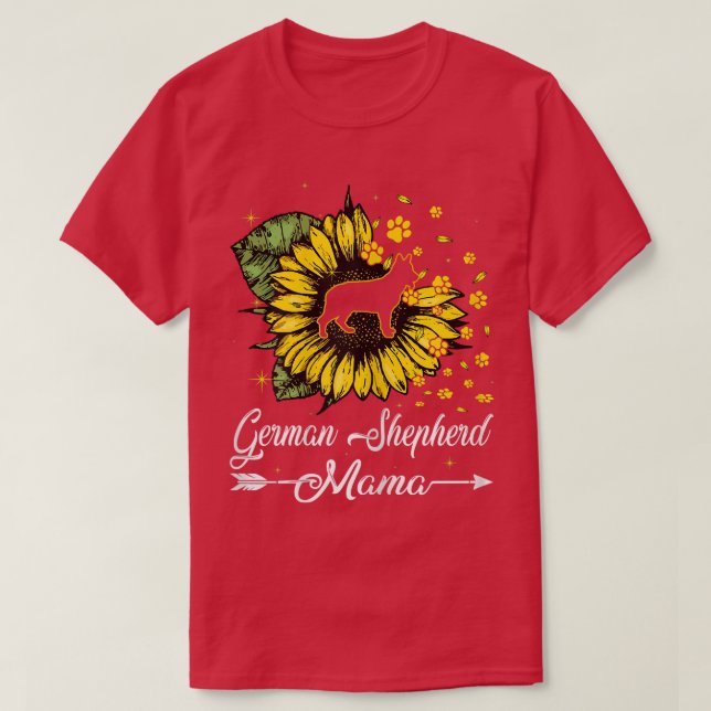 Mama Sunflower Hund Mama Niedlich T-Shirt (Design vorne)