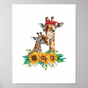 Mama Sunflower Safari Africa Animals Kinder Niedli Poster