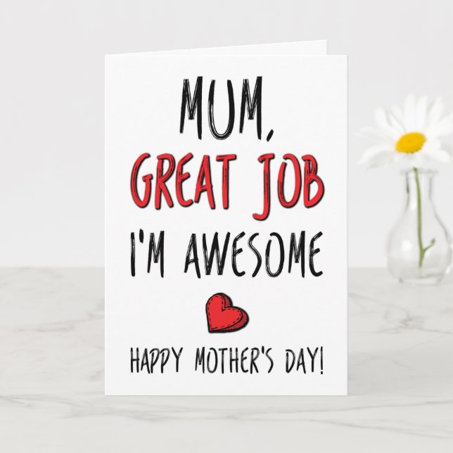 Mama, super Job, ich bin Phantastisch, lustiger Mu Karte (Kleine Pflanze)