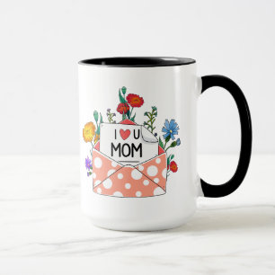 Mama Tasse Geschenk, I Liebe Mama Blumendesign Tas