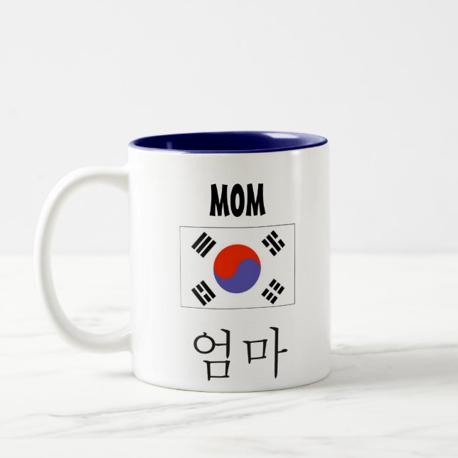 Mama-Tasse mit koreanischer Flagge Zweifarbige Tasse (Links)