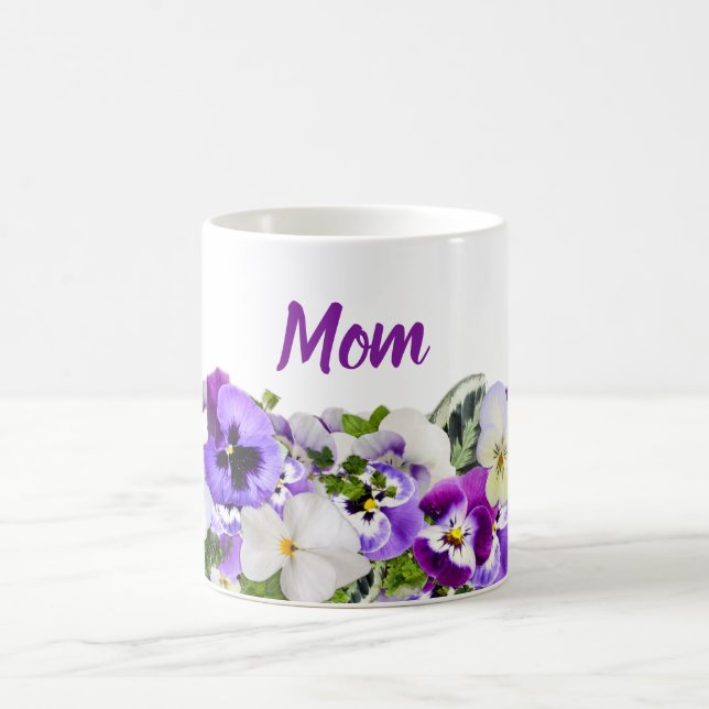 Mama Tasse mit violetten Blumen (Mittel)