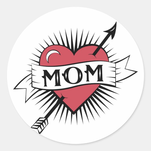 Mama-Tätowierung Runder Aufkleber (Vorderseite)