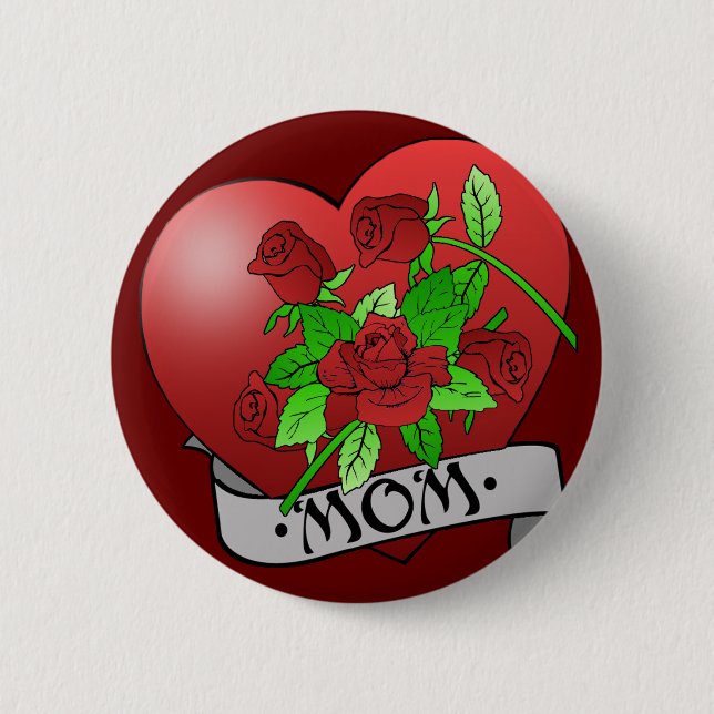 Mama-Tätowierungs-Geschenke und T - Shirts Button (Vorderseite)