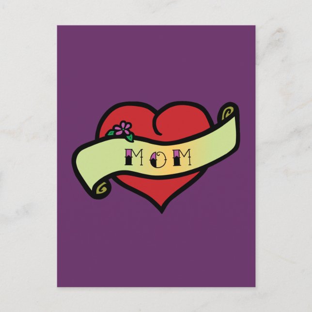 Mama Tattoo Heart Postkarte (Vorderseite)