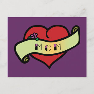 Mama Tattoo Heart Postkarte