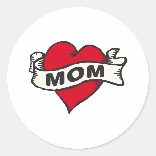 Mama Tattoo Runder Aufkleber (Vorderseite)