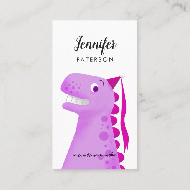 Mama-Telefonkarte-Rosa-Dinosaurier-Prinzessin Visitenkarte (Vorderseite)