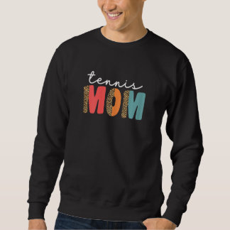 Mama Tennis für Damen Leopard Tennisspieler Sweatshirt