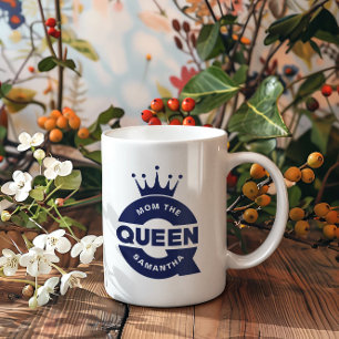 Mama The Queen Blue Creative Typografy Kaffeetasse