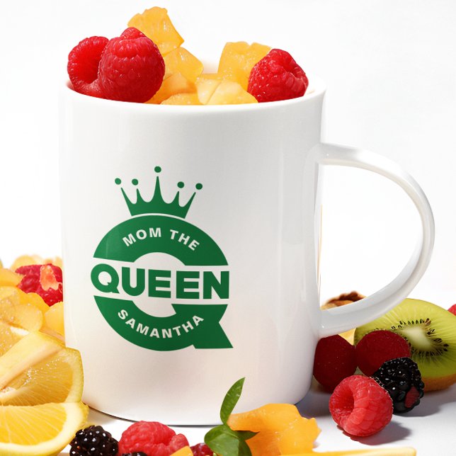 Mama The Queen Green Creative Typography Kaffeetasse (Von Creator hochgeladen)