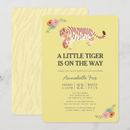 Mama Tiger Carry Cub Yellow Baby Dusche Einladung