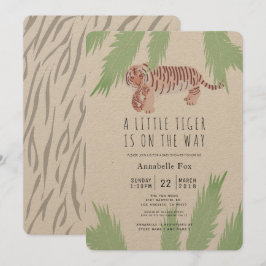 Mama Tiger & Cub Kraft Papier Kinderdusche Einladu Einladung