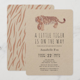 Mama Tiger & Cub Kraft Papier Kinderdusche Einladu Einladung